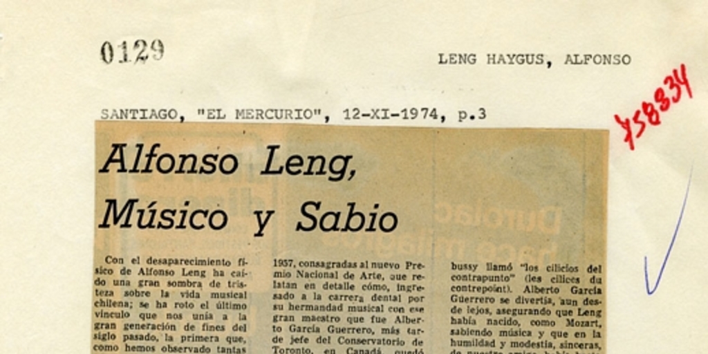 Alfonso Leng: músico y sabio