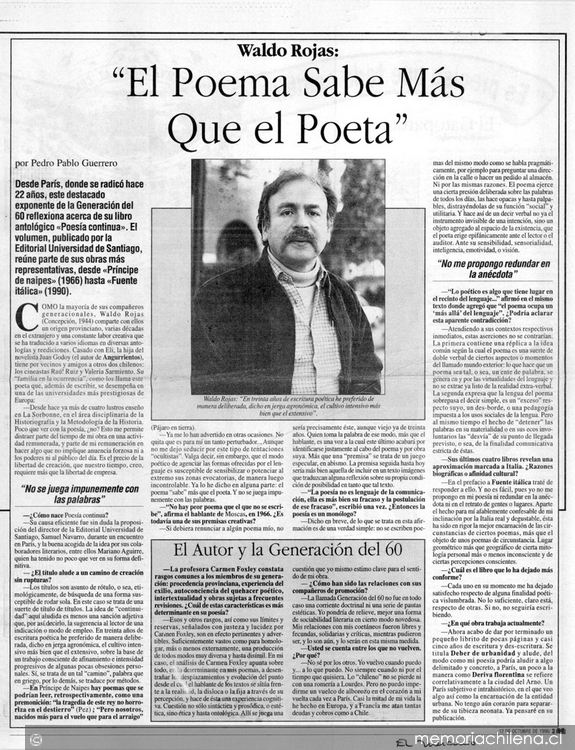 "El poema sabe más que el poeta"