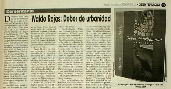 Waldo Rojas, Deber de urbanidad