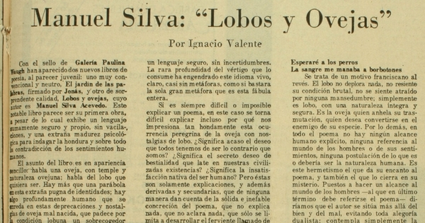 Manuel Silva: "lobos y ovejas"
