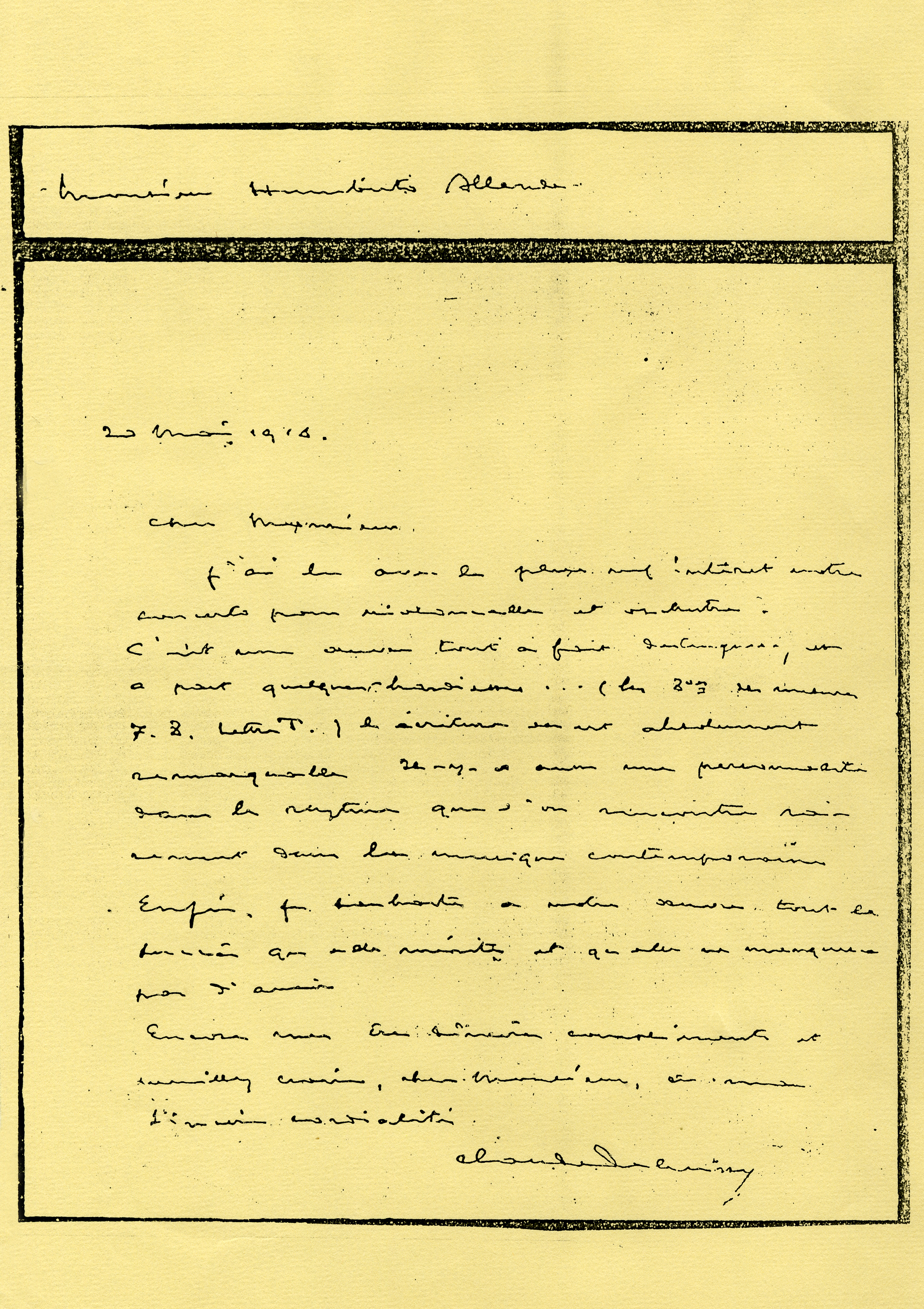 Correspondencia de Claude Debussy