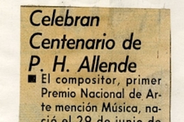 Celebran centenario de P. H. Allende