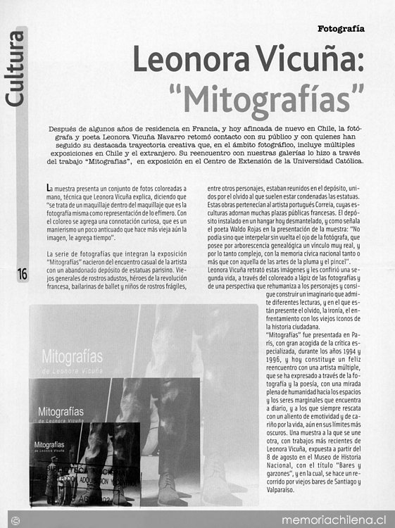 Leonora Vicuña: "Mitografías"