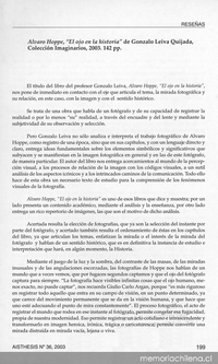 Álvaro Hoppe, "El ojo en la historia" de Gonzalo Leiva Quijada