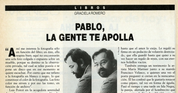 Pablo, la gente te apolla [sic]