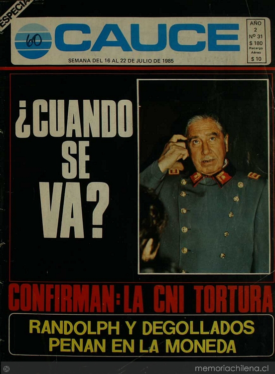 Revista Cauce: nº 31-41, 16 de julio a 24 de septiembre de 1985