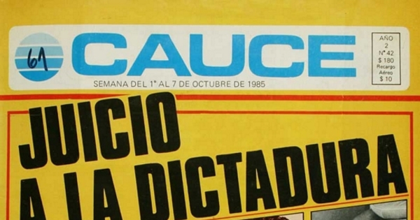 Revista Cauce: nº 42-54, 1 de octubre a 23 de diciembre de 1985