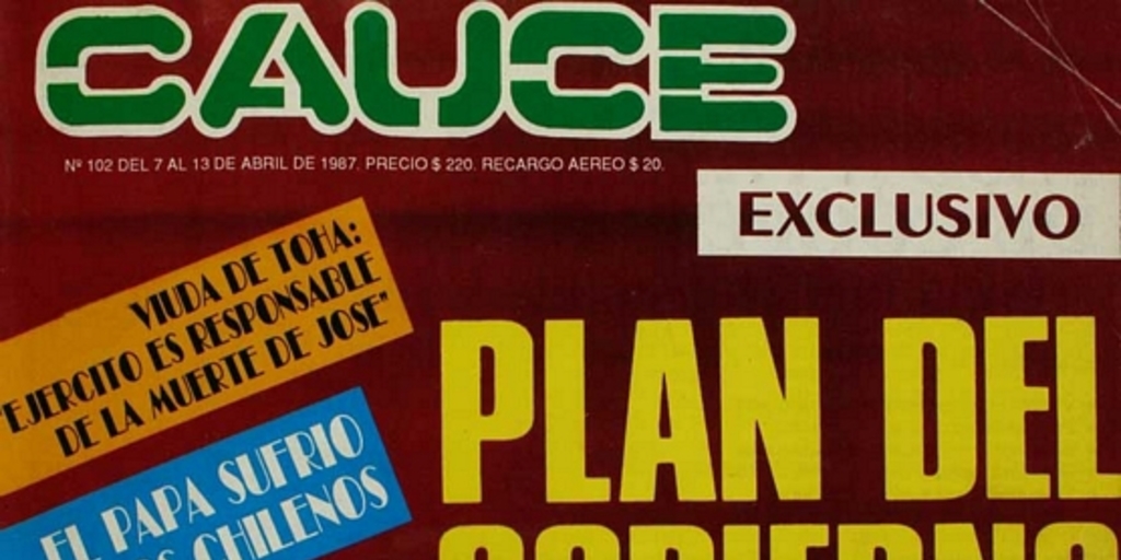 Revista Cauce: nº 102-113, 7 de abril a 22 de junio de 1987