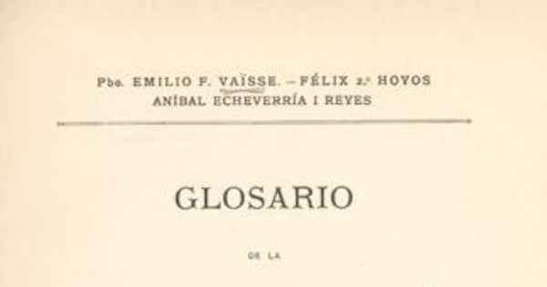 Glosario de la lengua atacameña