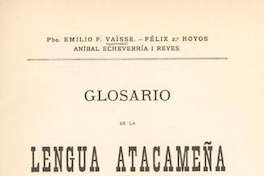 Glosario de la lengua atacameña