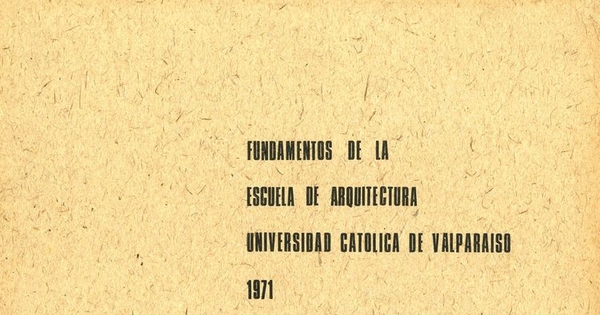 Fundamentos de la Escuela de Arquitectura UCV