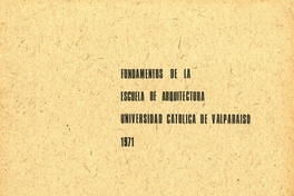 Fundamentos de la Escuela de Arquitectura UCV