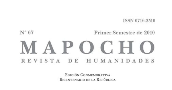 Mapocho: n° 67, primer semestre de 2010