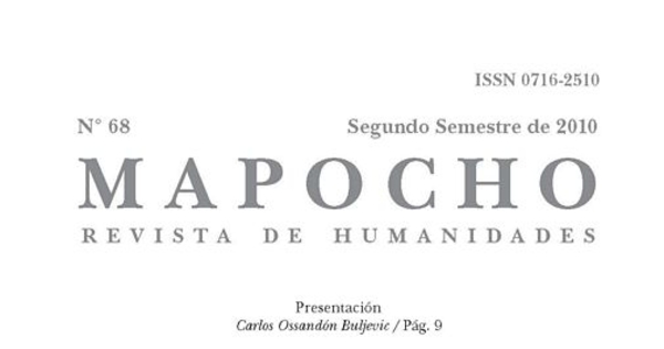 Mapocho: n° 68, segundo semestre de 2010