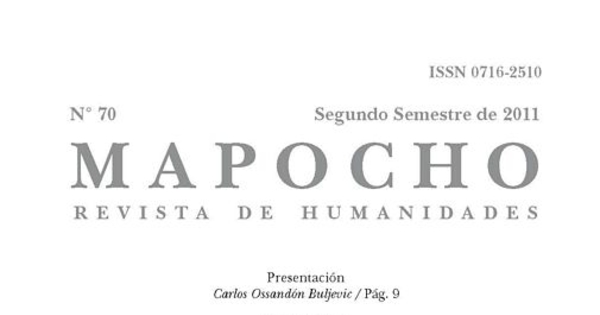 Mapocho: n° 70, segundo semestre de 2011