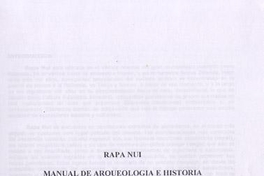 Rapa Nui : manual de arqueología e historia