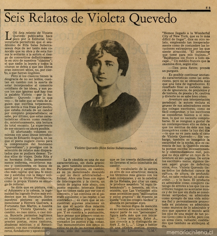 Seis relatos de Violeta Quevedo