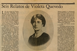 Seis relatos de Violeta Quevedo