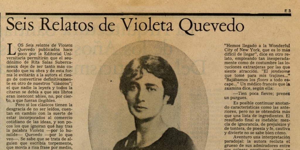 Seis relatos de Violeta Quevedo