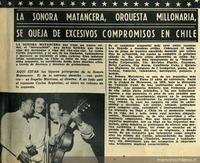 La Sonora Matancera, orquesta millonaria se queja de excesivos compromisos en Chile
