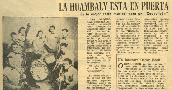 La Huambaly está en puerta