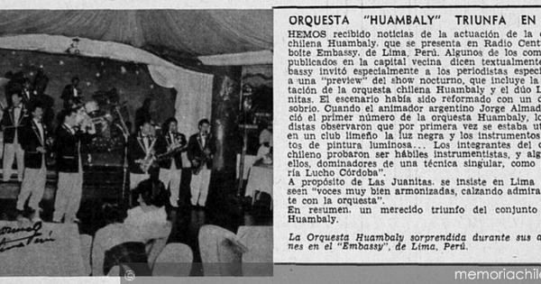 Orquesta Huambaly triunfa en Lima
