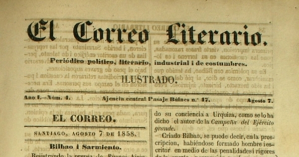 El correo literario: año 1, nº 4, 7 de agosto de 1858