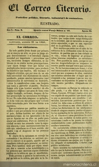 El correo literario: año 1, nº 6, 21 de agosto de 1858