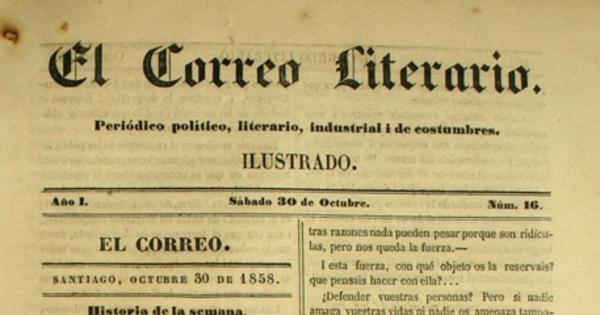 El correo literario: año 1, nº 16, 30 de octubre de 1858