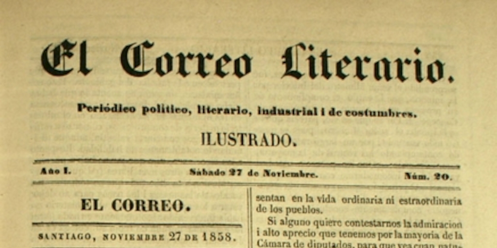 El correo literario: año 1, nº 20, 27 de noviembre de 1858