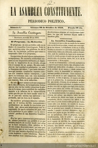 La Asamblea Constituyente: n° 1, 29 de octubre de 1858