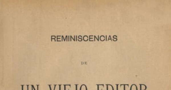 Reminiscencias de un viejo editor