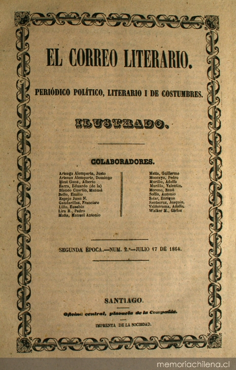 El Correo Literario: año 1, nº 2, 17 de julio de 1864