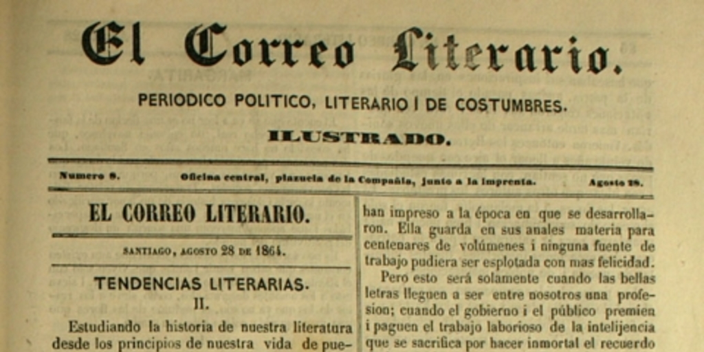 El correo literario: año 1, nº 8, 28 de agosto de 1864