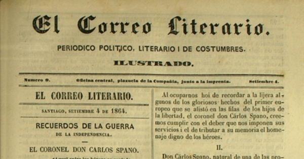 El correo literario: año 1, nº 9, 4 de septiembre de 1864