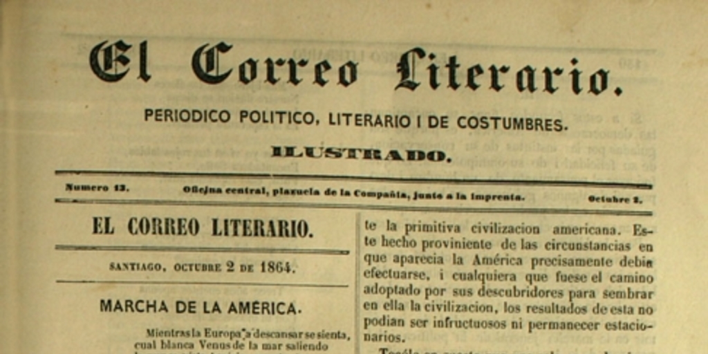 El correo literario: año 1, nº 13, 2 de octubre de 1864