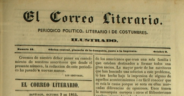 El correo literario: año 1, nº 14, 9 de octubre de 1864