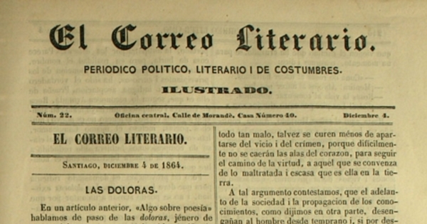 El Correo Literario: año 1, nº22, 4 de diciembre de 1864