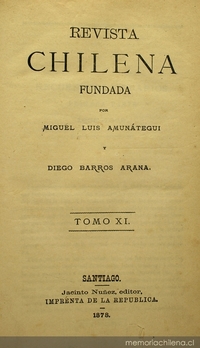 Revista Chilena: tomo 11, 1878