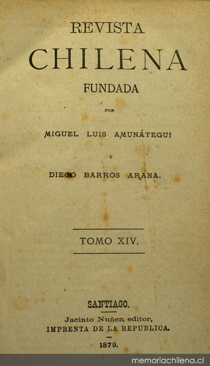 Revista Chilena: tomo 14, 1879