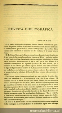 Revista bibliográfica: 1º de febrero de 1875