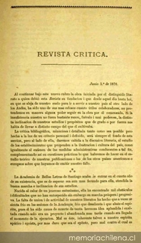 Revista crítica: 1 junio de 1876