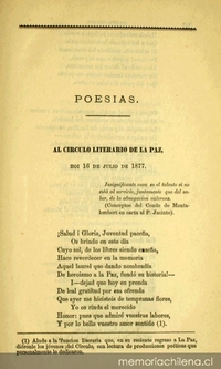 Poesías: Al círculo literario de la paz