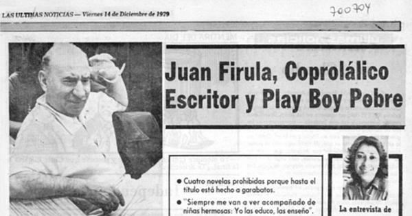 Juan Firula, coprolálico escritor y play boy pobre