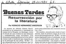 Resurreción por la literatura