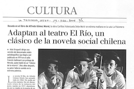 Adaptan al teatro El Río, un clásico de la novela social chilena