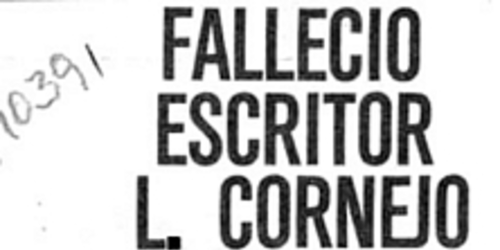 Falleció escritor L. Cornejo