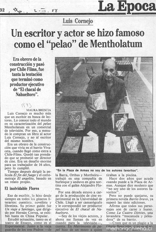 Un escritor y actor se hizo famoso como el "pelao" de Mentholatum
