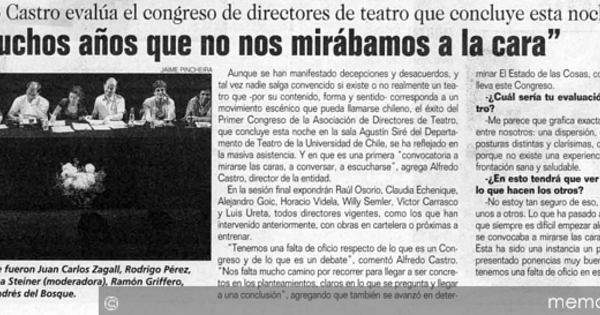 "Hace muchos años que no nos mirábamos a la cara"