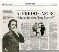 Alfredo Castro: "Aún no he visto Tony Manero"